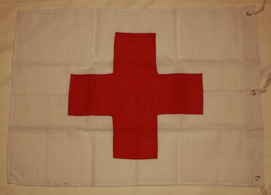 A WWII PERIOD RED CROSS TIE ON DRAPE