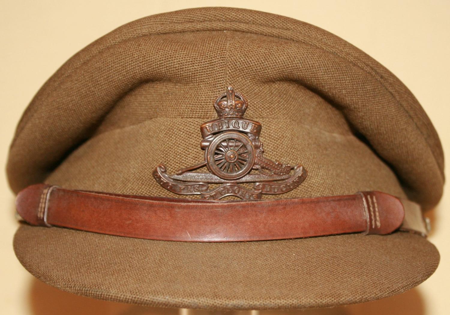 WWII  ROYAL ARTILLERY OFFICERS PEAKED CAP