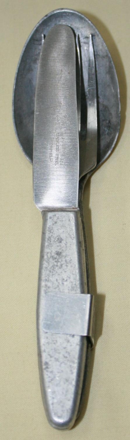 A SMALL SIZED 1945 DATED KNIFE FORK SPOON SET