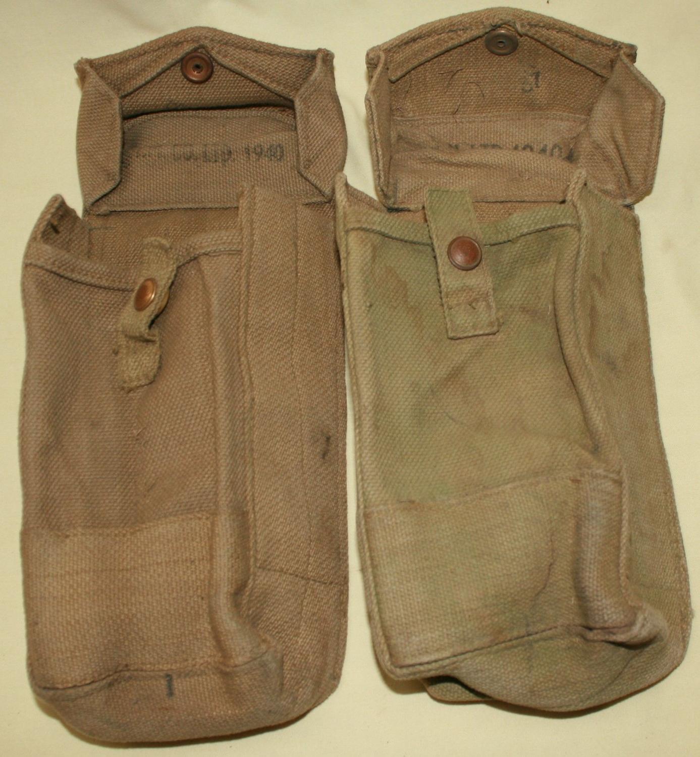 A PAIR OF 1940 DATED MKII BREN POUCHES