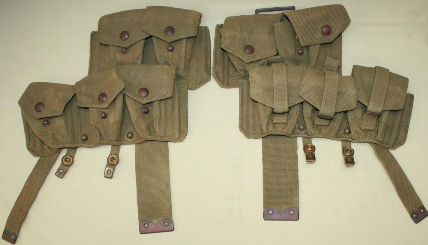 A RARE WWII PAIR OF 08 AMMO POUCHES