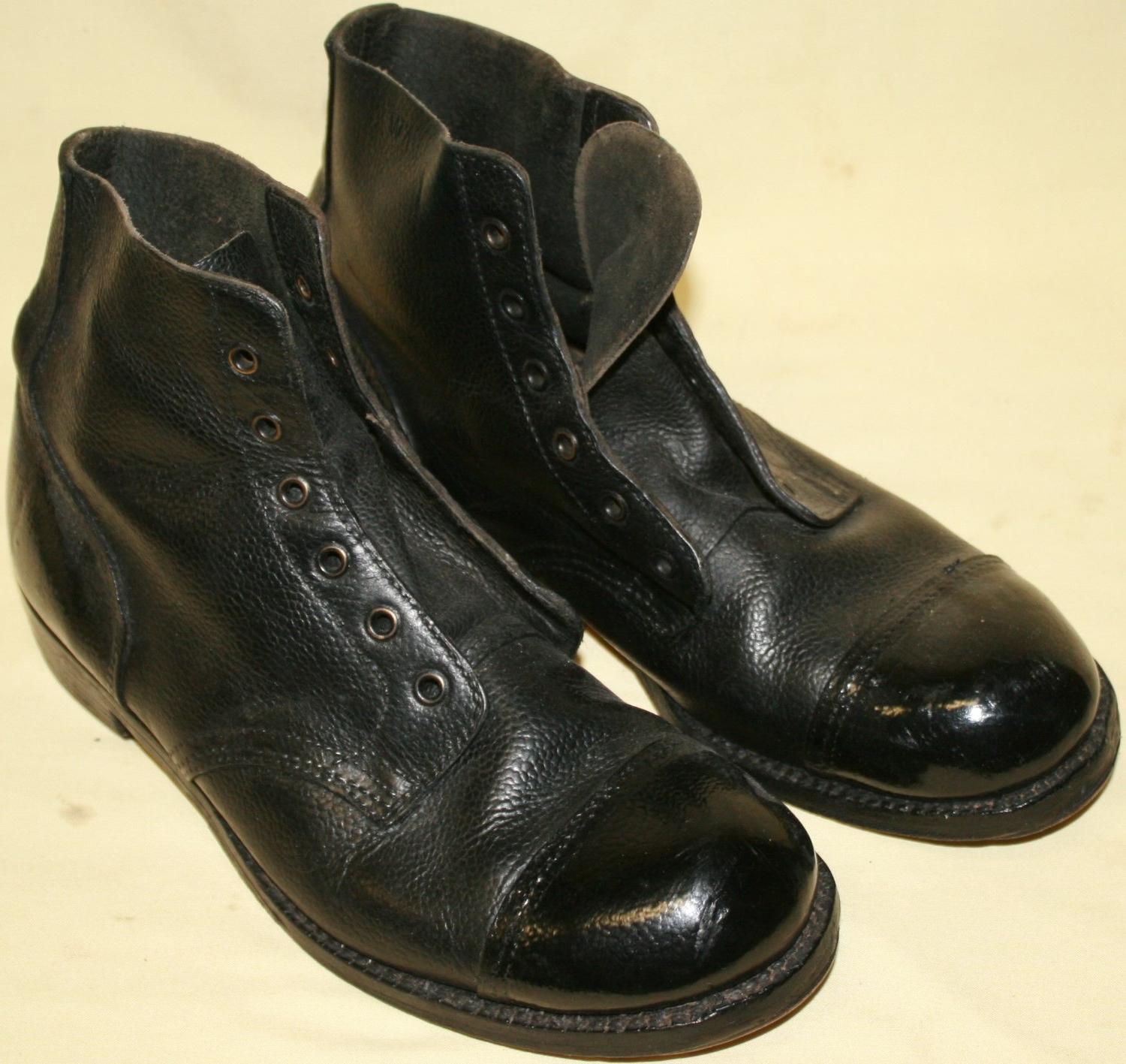 A PAIR OF SIZE 8M HOB NAIL BOOTS 1954 DATED