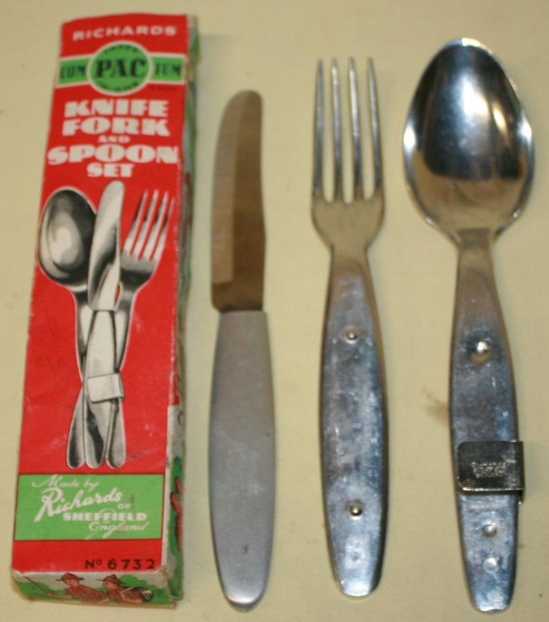 THE RICHARDS KNIFE FORK AND SPOON SET SIMILAR TO THE BRITISH ISSUE SET