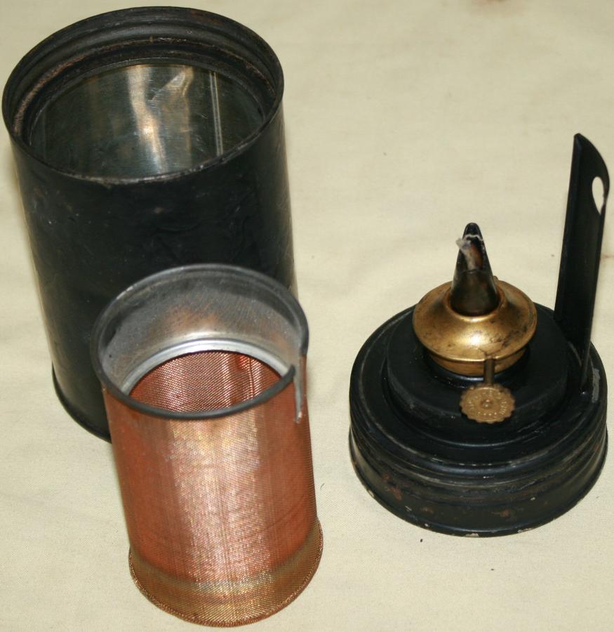 A 1945 DATED TENT HEATER