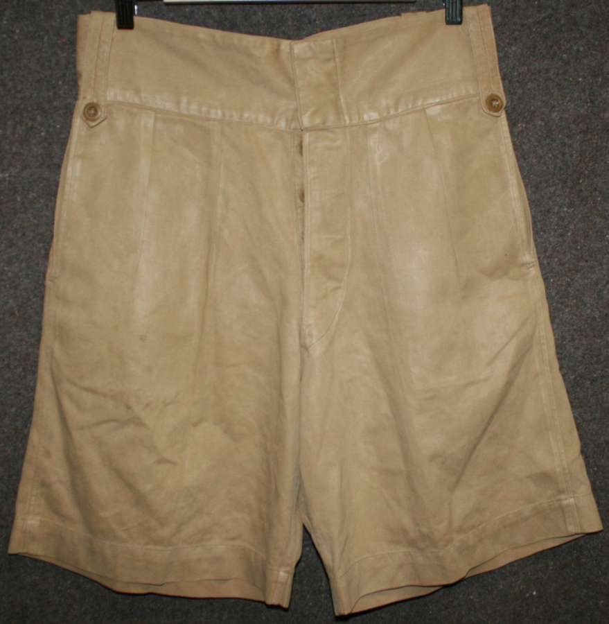 A PAIR OF BRITISH ARMY ISSUE KD SHORTS