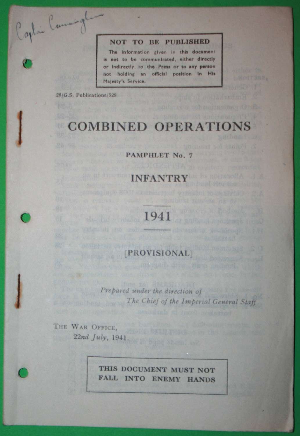 COMBINED OPERATIONS PAMPHLET NO 7 INFANTRY 1941