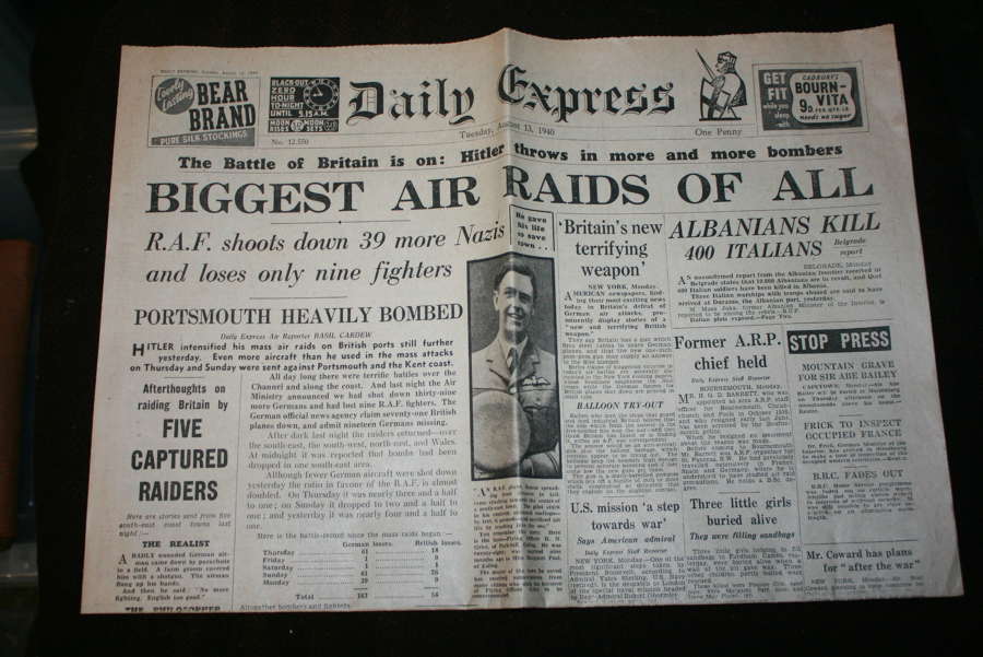 AN ORIGINAL DAILY EXPRESS 13 AUGUST 1940