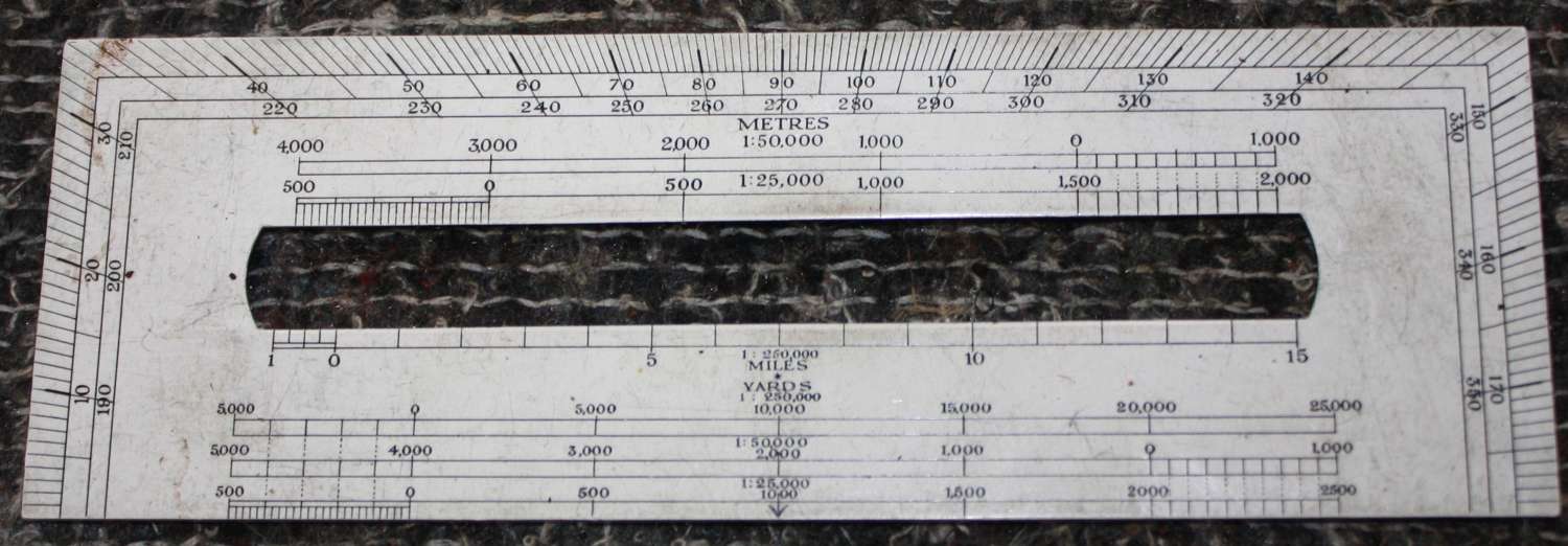 A SCARCE WWII 6 INCH RECTANGULAR PROTRACTOR A MKIV