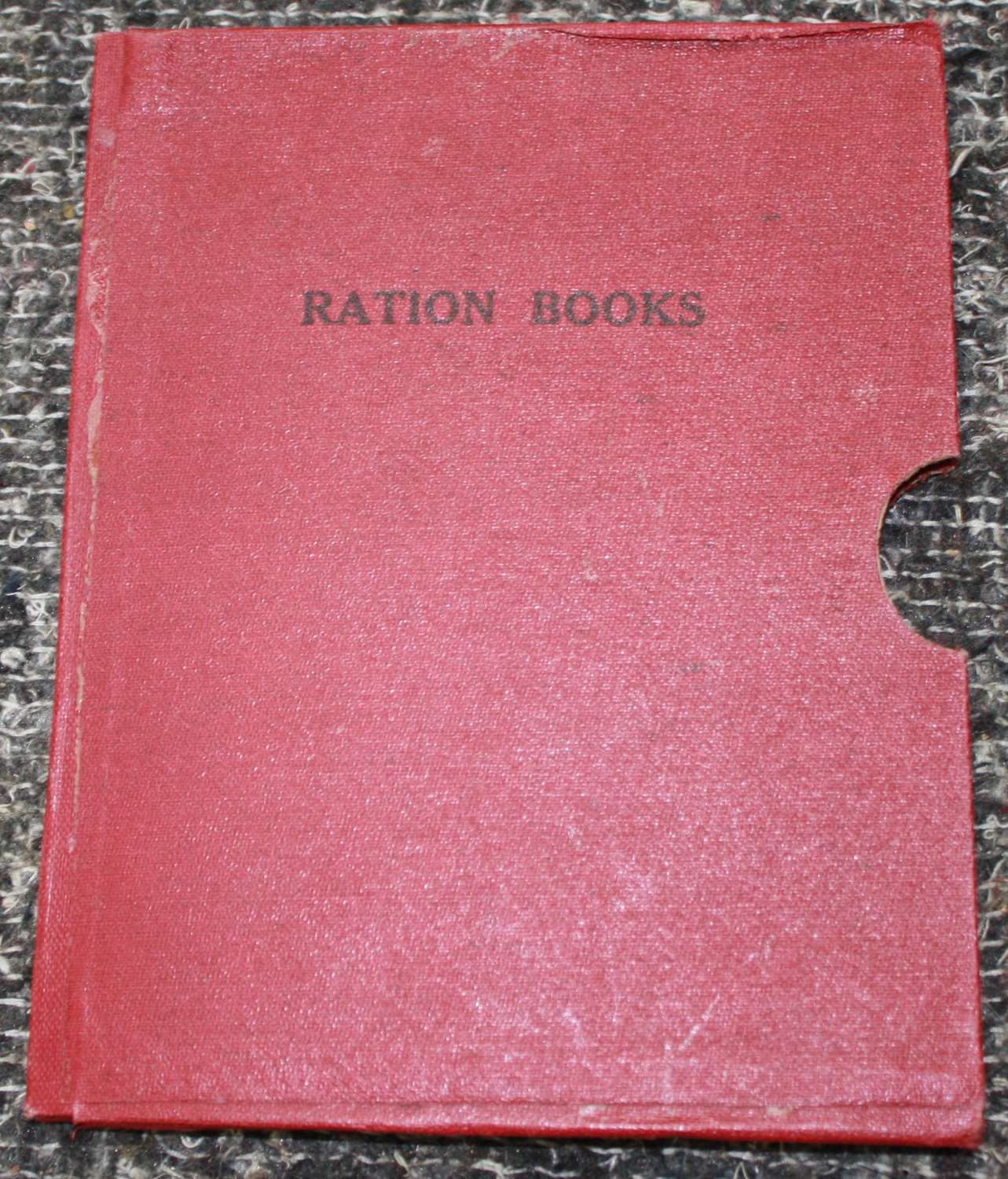 A GOOD PLAIN RED WWII PERIOD RATION BOOK COVER