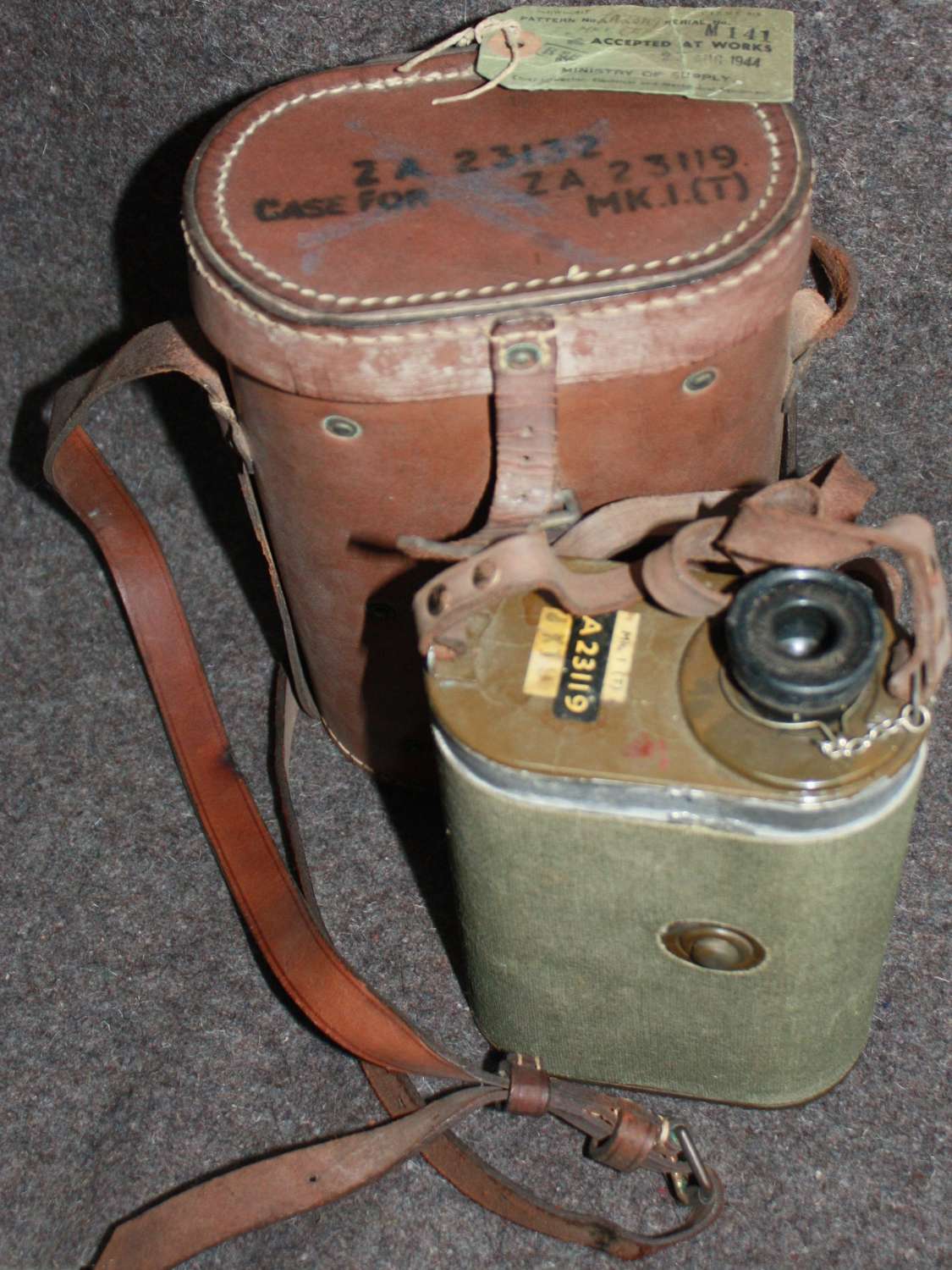 A WWII INFERRED TABBY IN ITS CASE