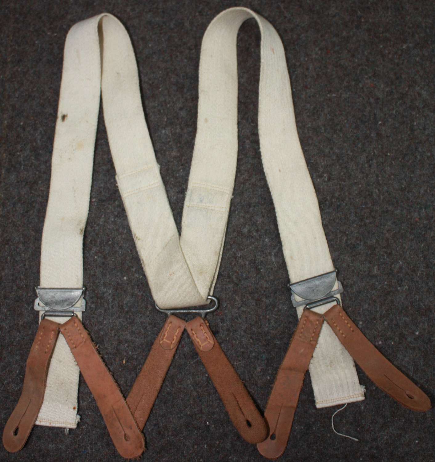 A PAIR OF THE BRITISH ISSUE WWII TROUSERS BRACES
