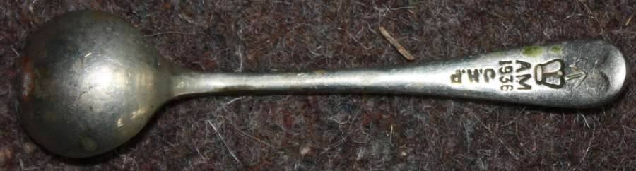 A PRE WWII 1936 DATED AM MARKED SALT SPOON
