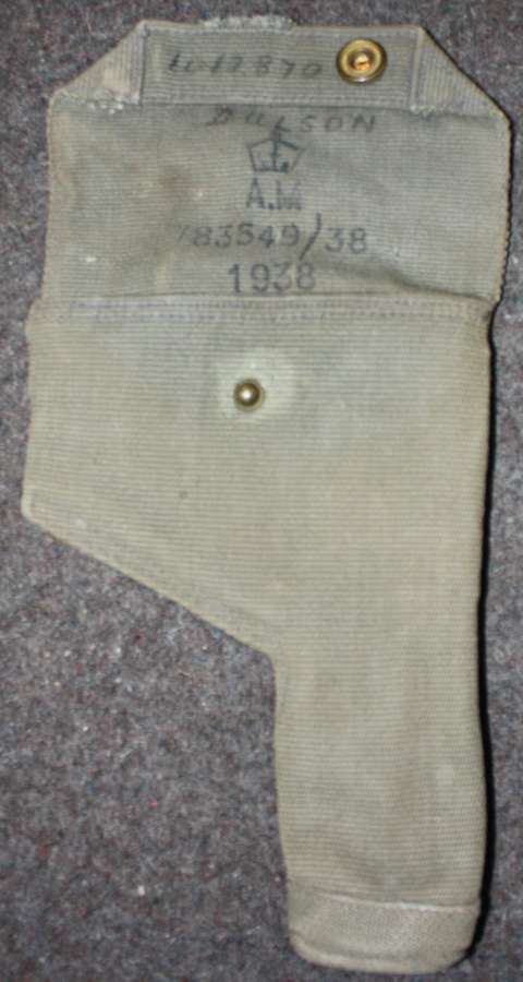 A NAMED 1938 DATED RAF 25 PATTERN WEBBING HOLSTER