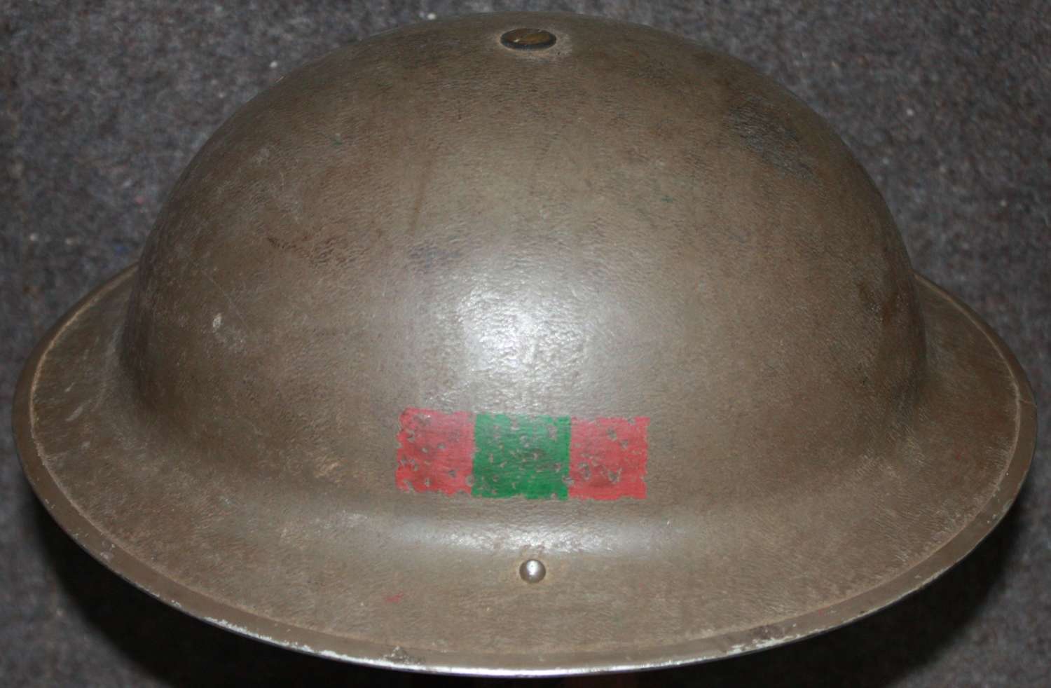 A GOOD EARLY WWII 5TH DEVONSHIRES TOMMY HELMET 1939 DATED