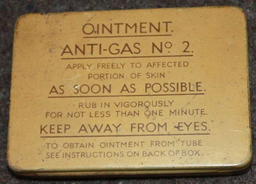A VERY GOOD CLEAN EARLY 1940 DATED ANTI GAS OINTMENT NO2 TIN