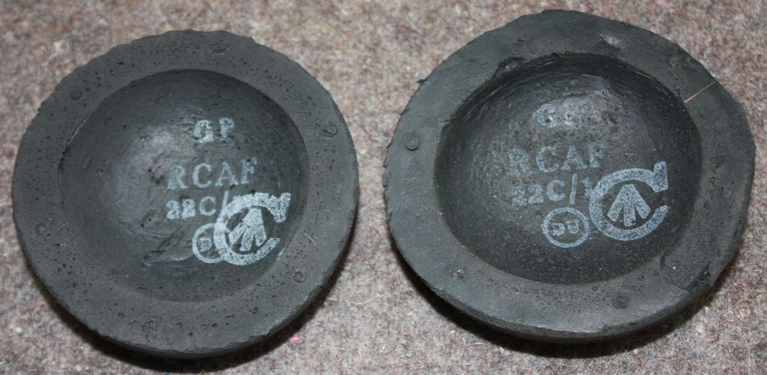 A PAIR OF THE RUBBER  EAR CUPS FOR FLYING HELMETS