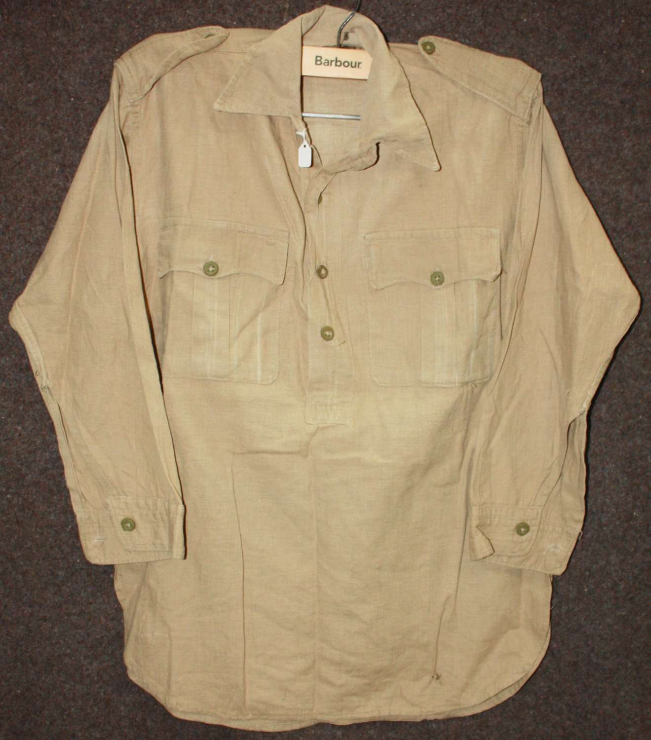 A WWII MANS KD TROPICAL SHIRT 4 BUTTON FRONTED