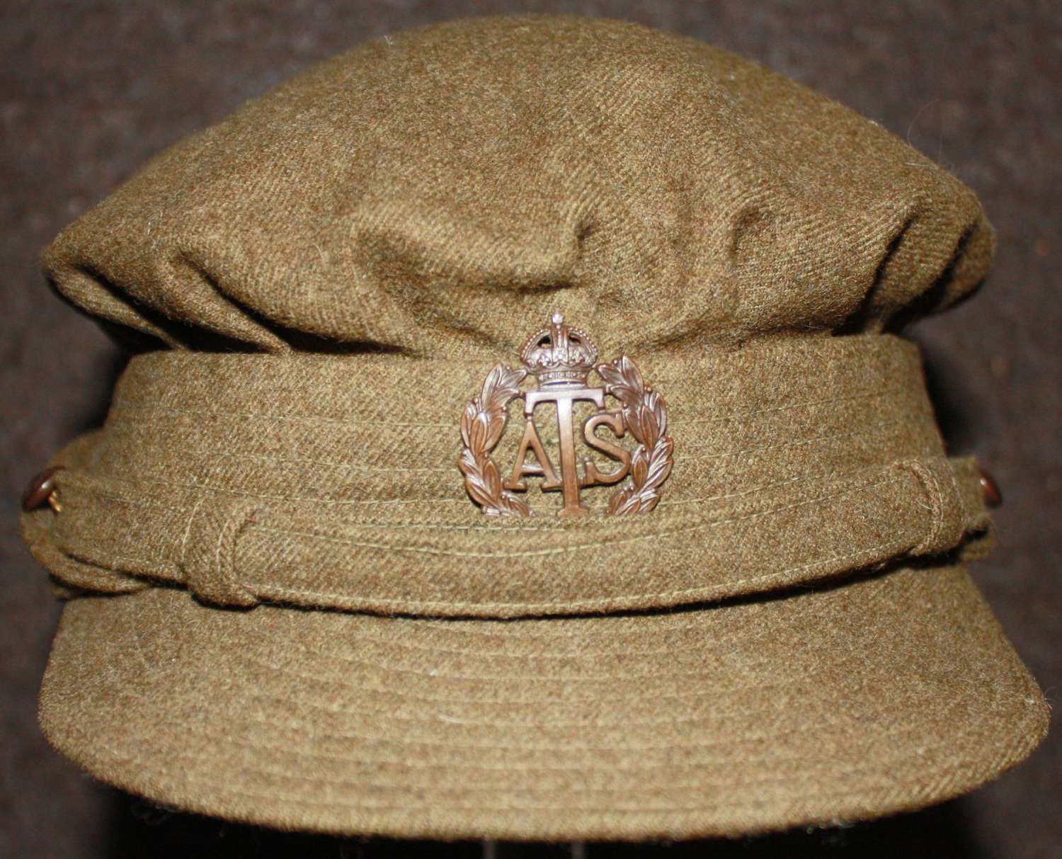 A VERY NICE EARLY WWII NAMED ATS OFFICERS CAP
