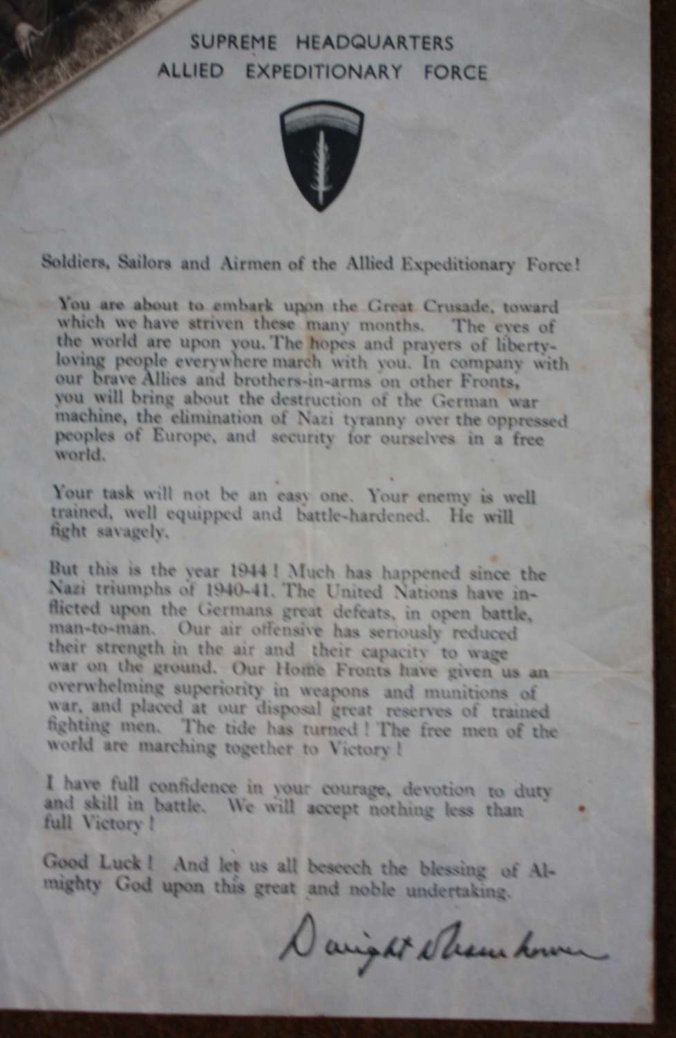 A GOOD ORIGINAL D-DAY LETTER WHICH HAS LIGHT WEAR TO IT