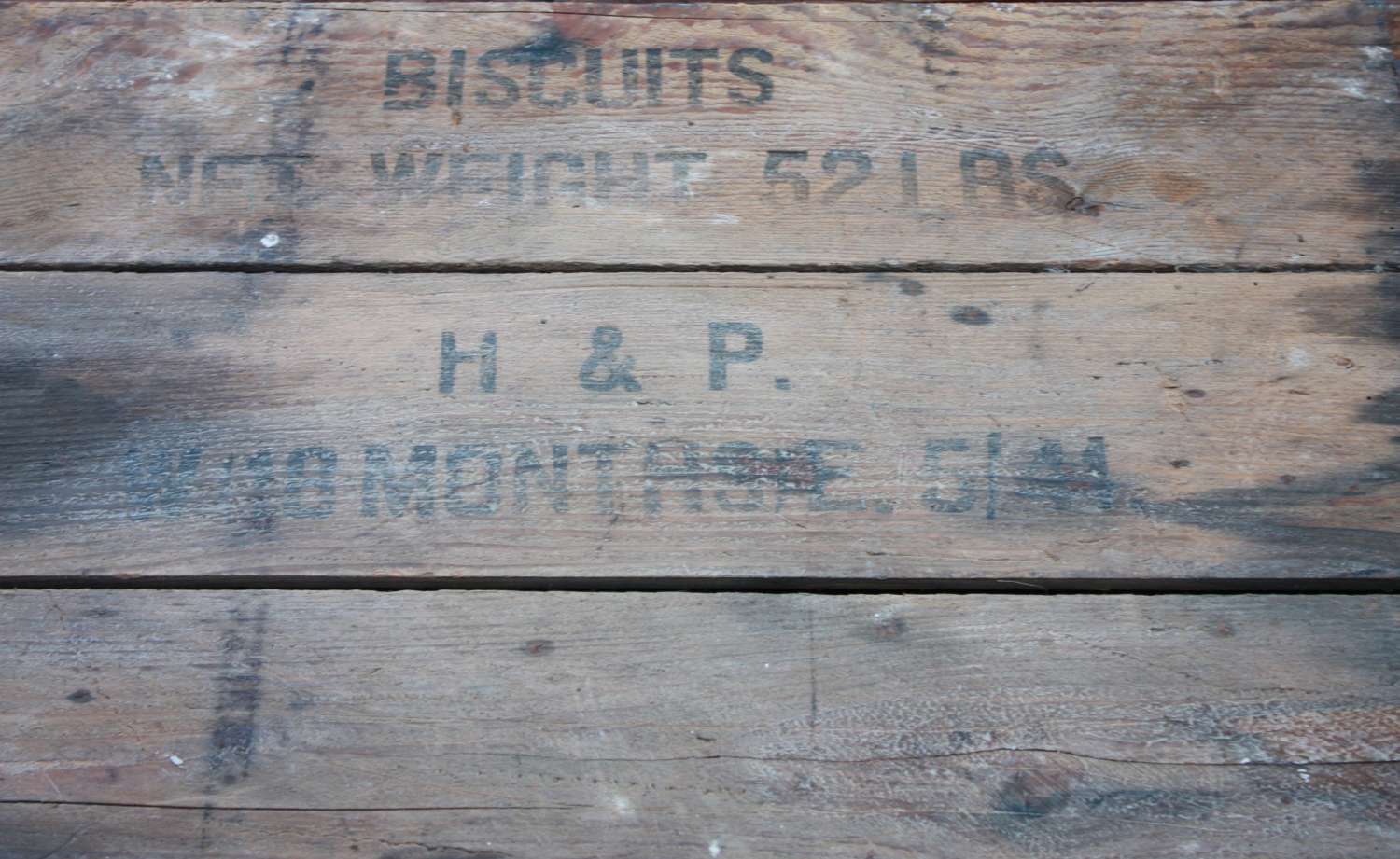 A 1944 DATED LARGE SIZE WOOD BISCUIT CREATE