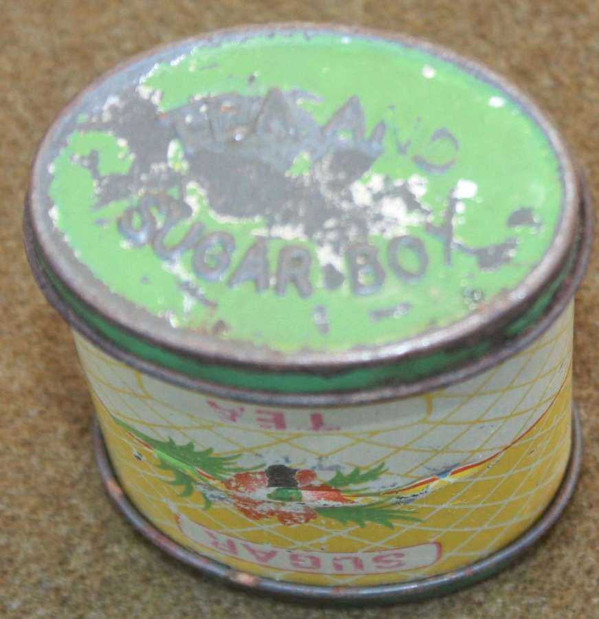 A WWII PERIOD TEA AND SUGAR RATION TIN