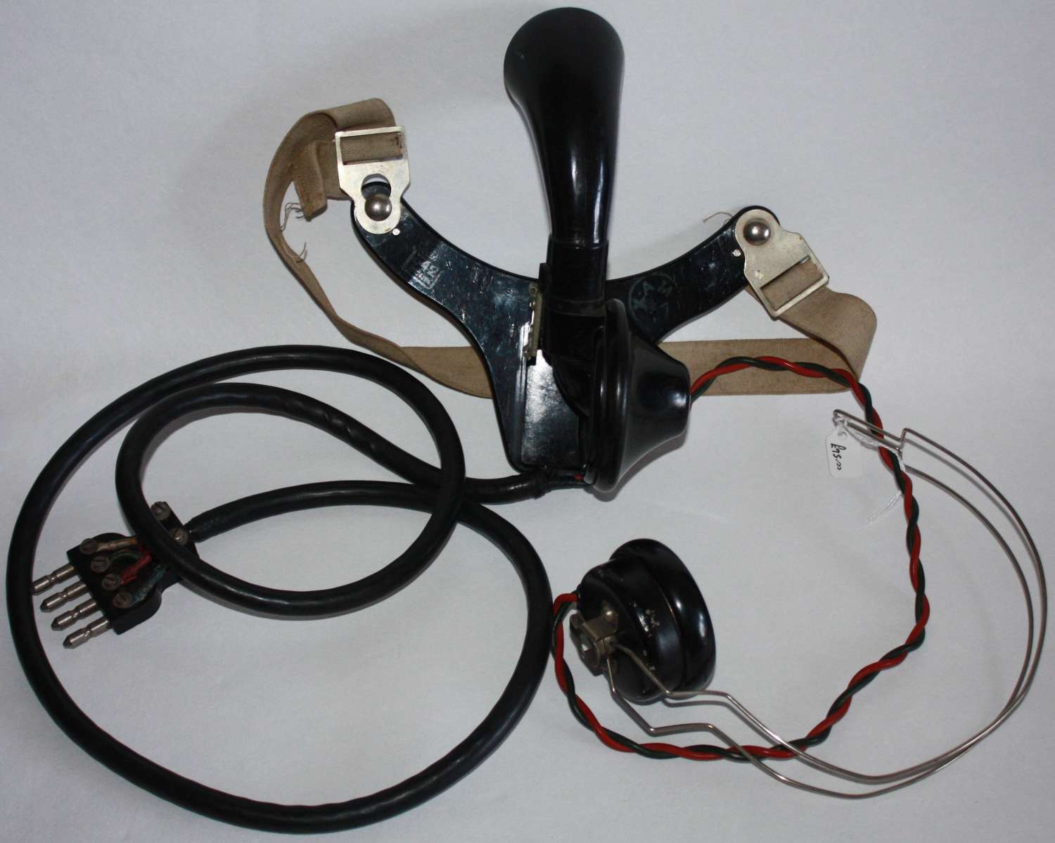 A WWII OPERATIONS ROOM CHEST MICROPHONE SET