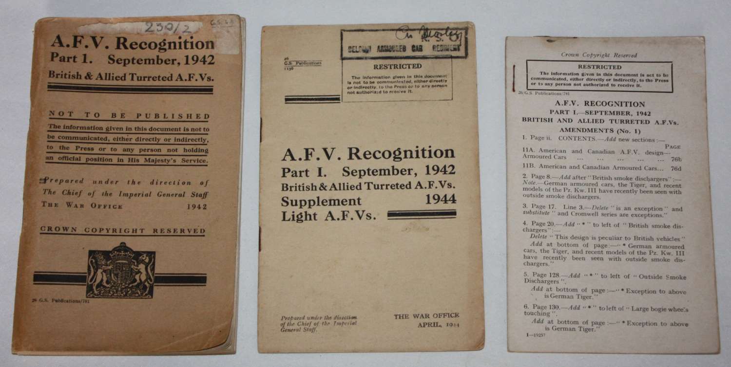 A GROUP OF 3 ARMOURED FIGHTING RECOGNINTION BOOKLETS