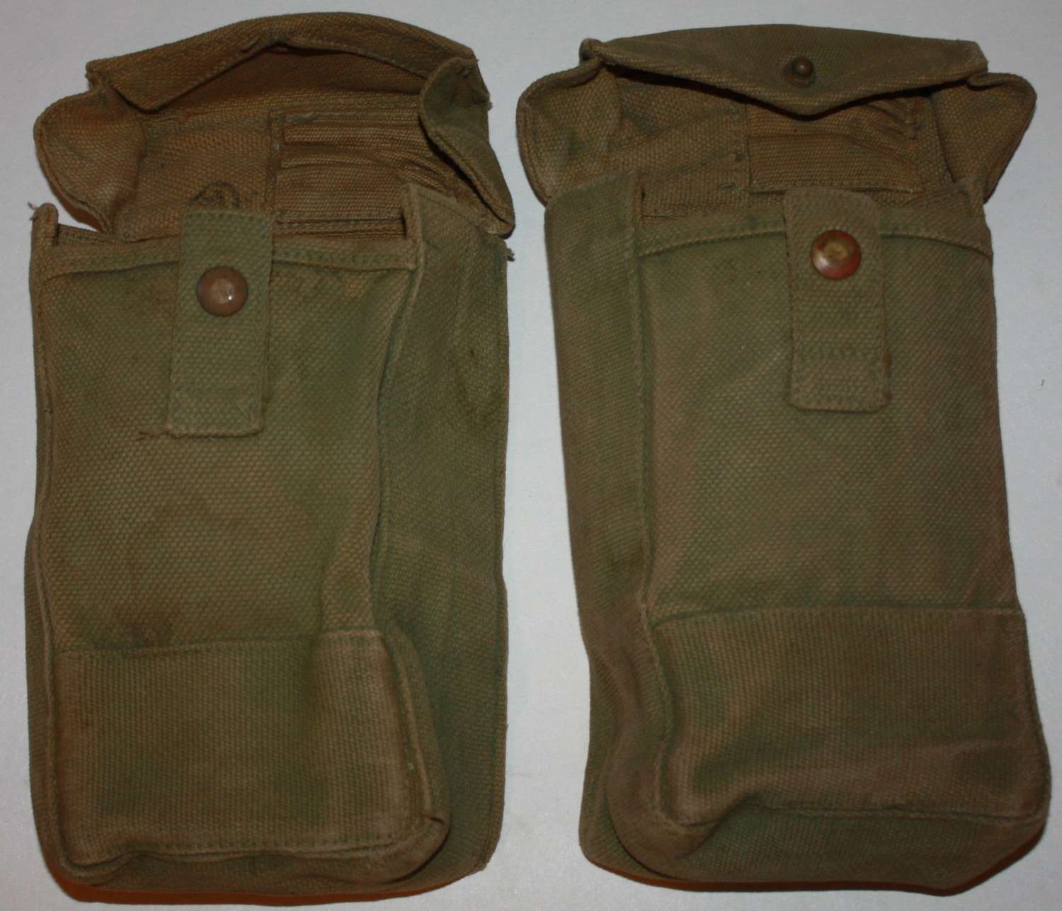 A GOOD MATCHING PAIR OF CANADIAN AMMO POUCHES USED EXAMPLES