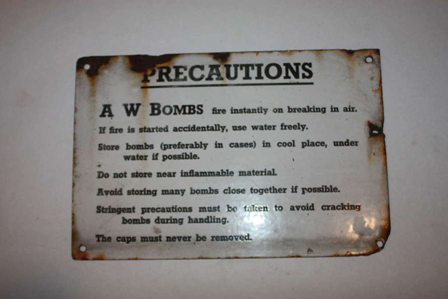 A FAIRLY GOOD WWII AW BOMB SIGN