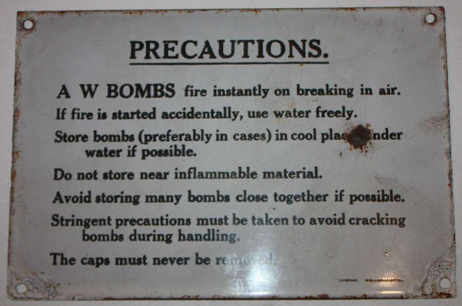 A VERY GOOD WWII A W BOMB SIGN