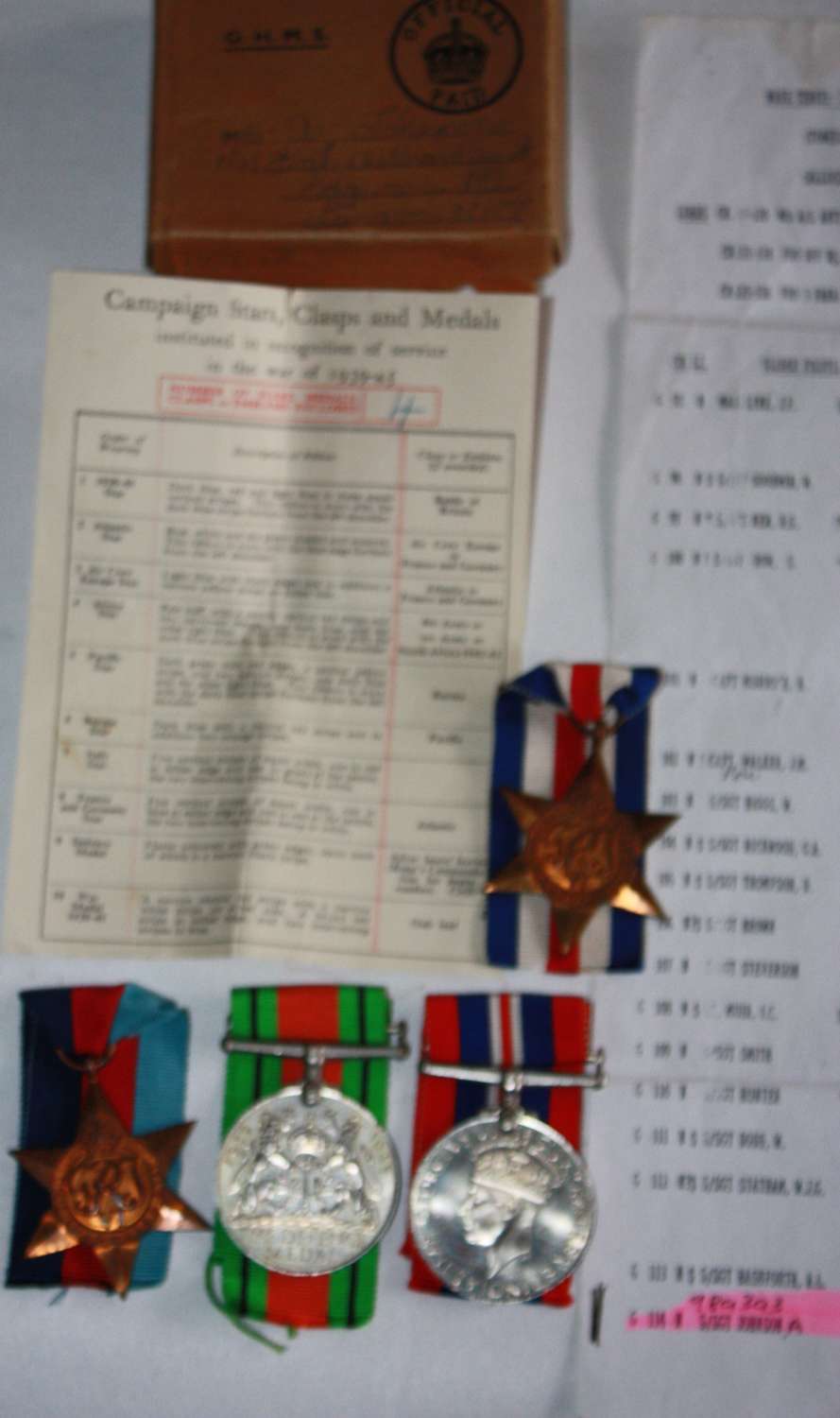 WWII BOXED MEDAL GROUP TO STAFF SGT A JOHNSON 989393 GLIDER PILOT REGT