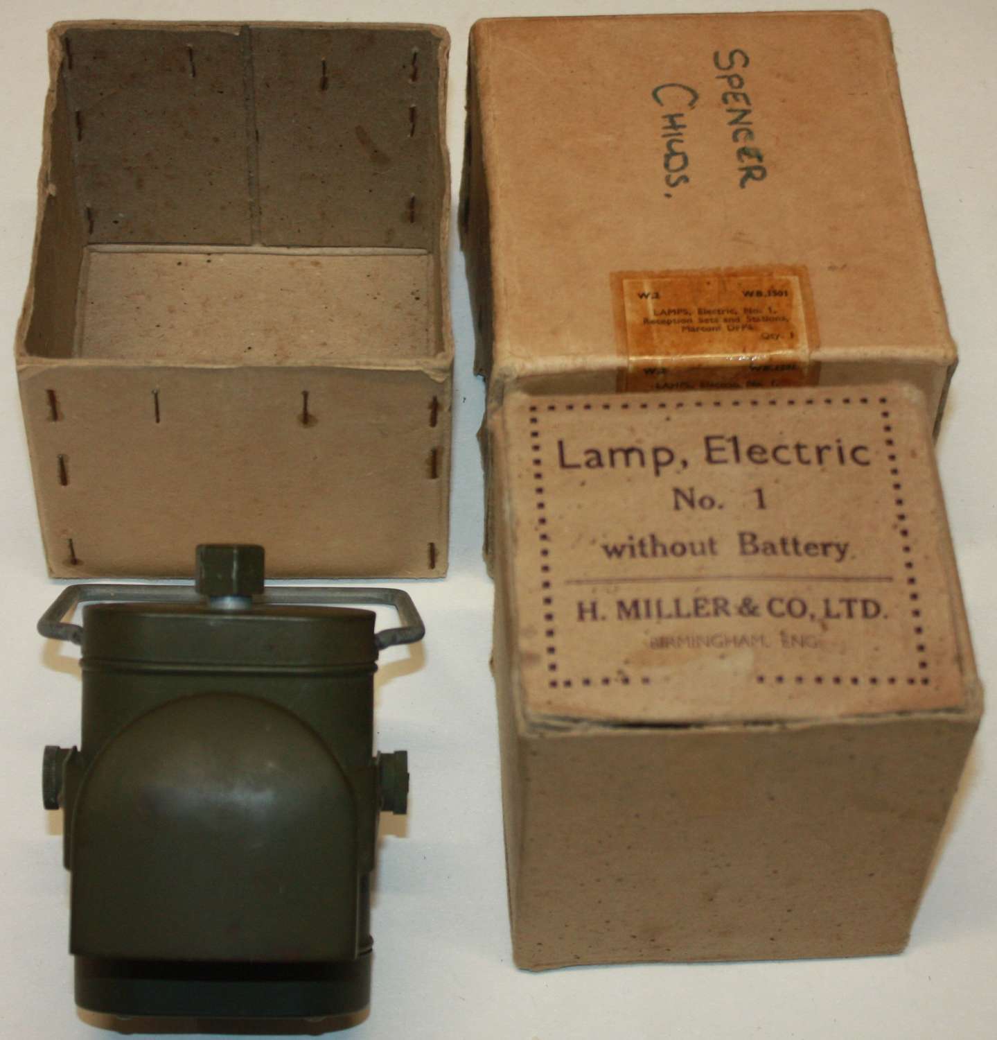 A GOOD EXAMPLE OF THE BRITISH ARMY LAMP NO 1 BOXED