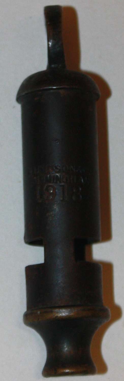 A 1918 DATED BRITISH WWI ISSUE TUBE WHISTLE