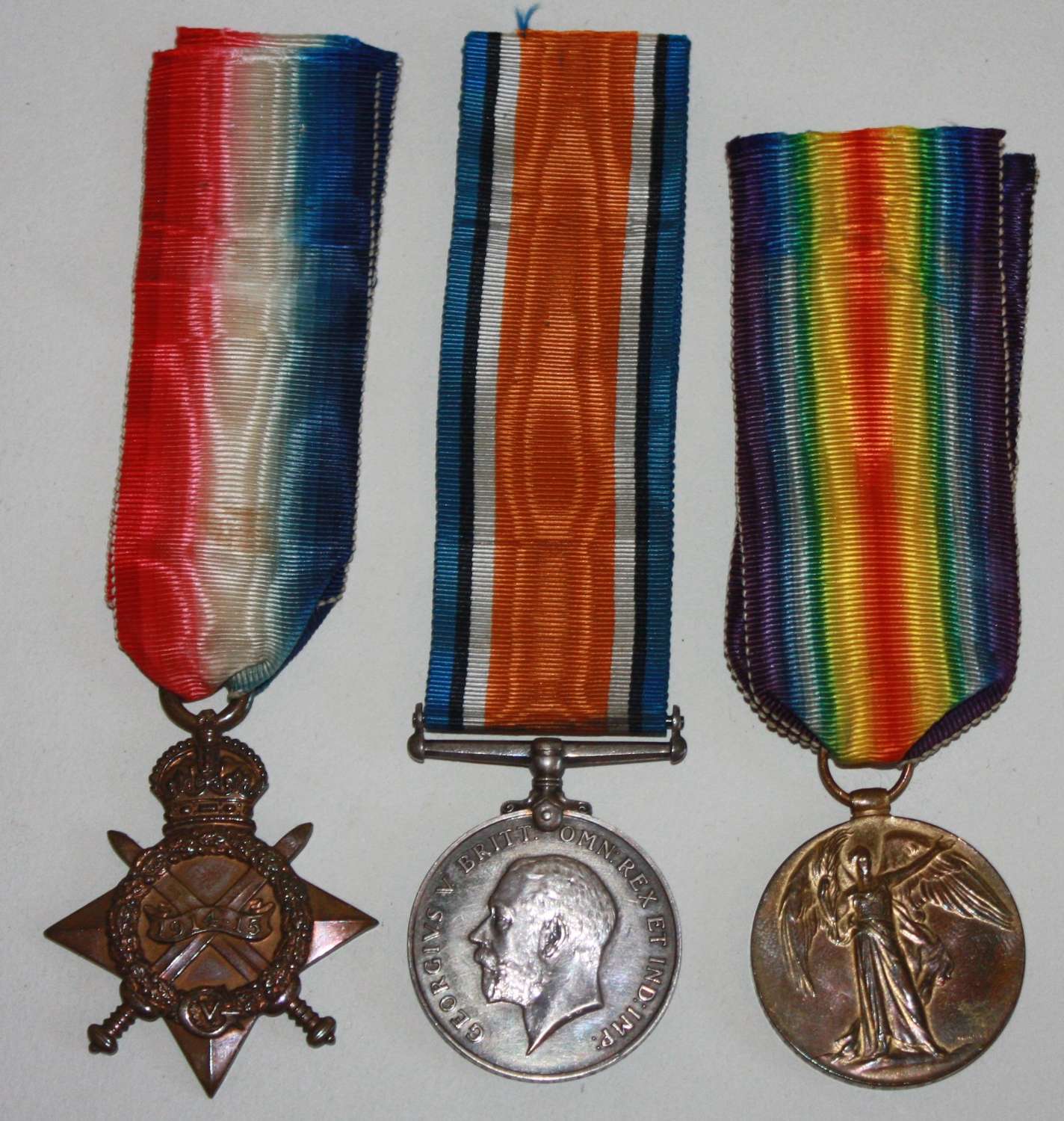 A WWI 14-15 TRIO TO 3986 PTE P G TOLLEY 15TH LONDON