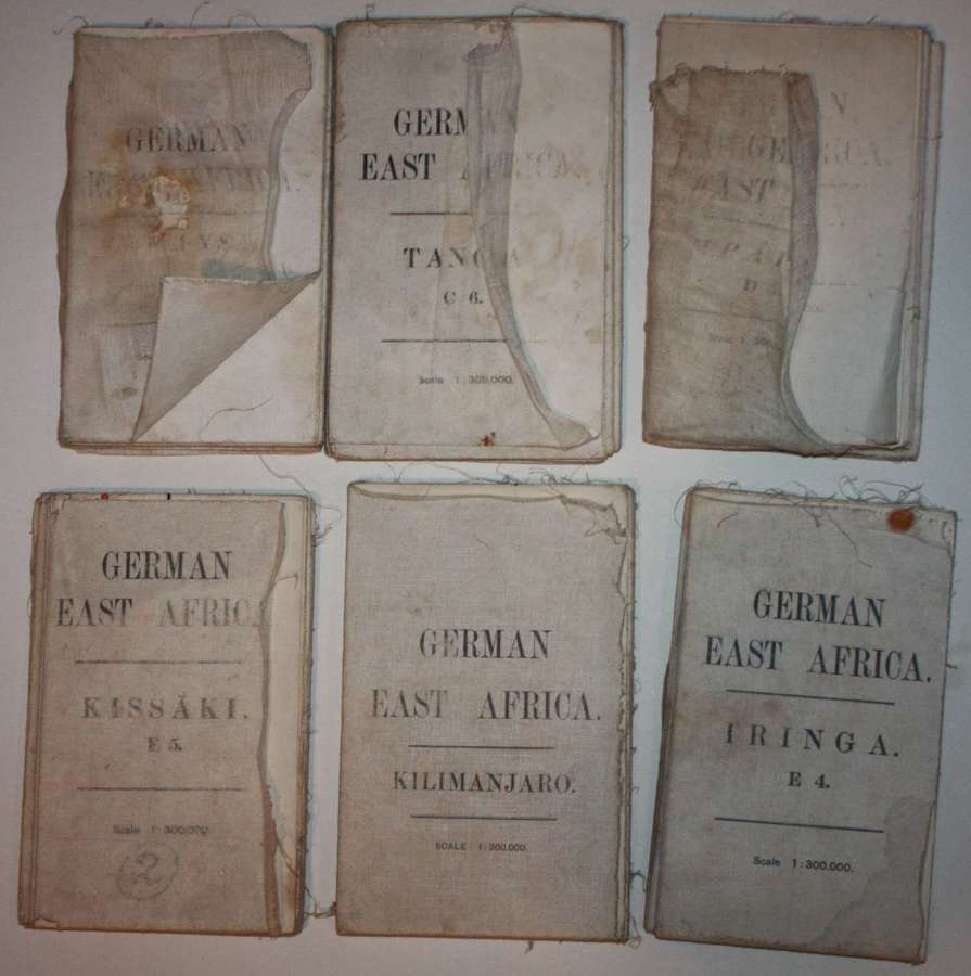 A GROUP OF 6 WWI BRITISH MILITARY MAPS OF GERMAN EAST AFRICA