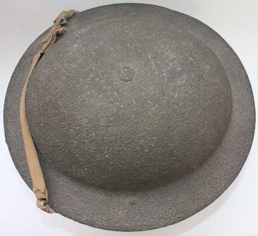 A VERY GOOD 1937 DATED WWI REISSUE BRODY HELMET NAMED EXAMPLE