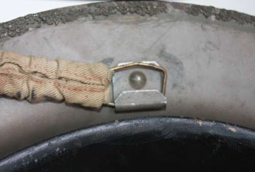 A VERY GOOD 1937 DATED WWI REISSUE BRODY HELMET NAMED EXAMPLE