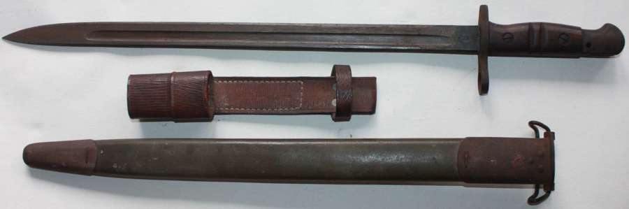 A WWII HOME GUARD ISSUE P17 BAYONET MADE BY WINCHESTER WITH FROG STER