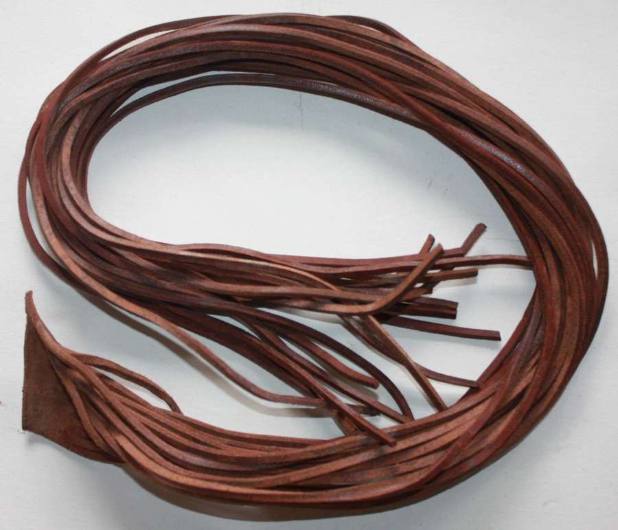 A PAIR OF LEATHER BOOT LACES
