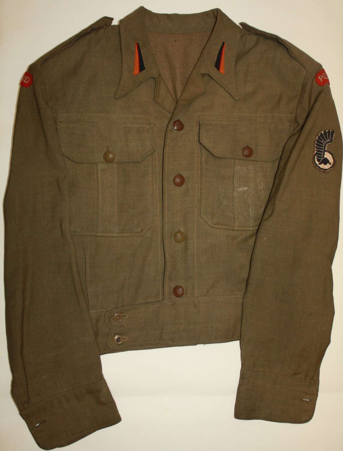 A NICE WWII POLISH 1st ARMOURED DIVISION PRIVATLY MADE BD BLOUSE