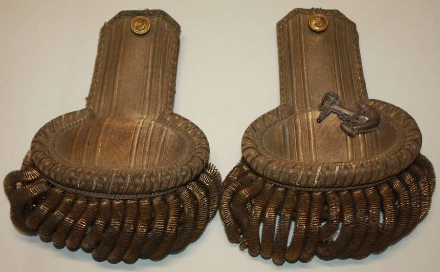A pair of Royal Navy officers bullion wire dress shoulder boards