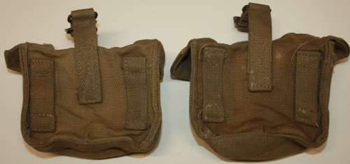 A PAIR OF 1942 DATED MATCHING HOME GUARD POUCHES