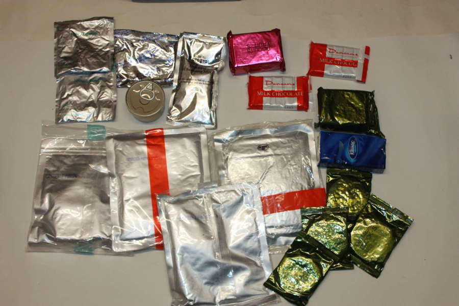 A UNUSED NEARLY COMPLETE 2002 ISSUE RATION PACK + OTHER BITS