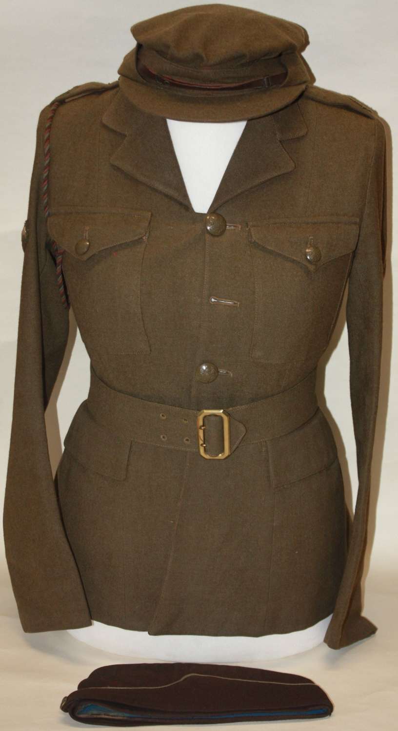A GOOD MID WAR ONE LADIES ATS JACKET , SIDE CAP AND PEAKED CAP