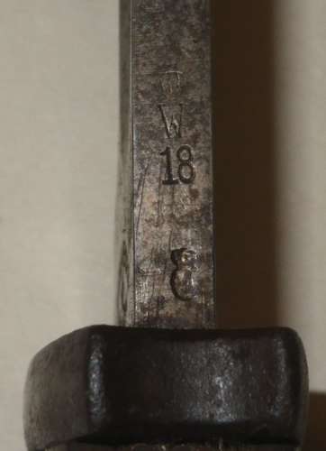 A 1918 DATED GERMAN K 98 BAYONET IN RESONABLE CONDITION