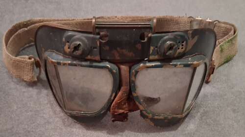 WWII RAF MKVII flying goggles left as found