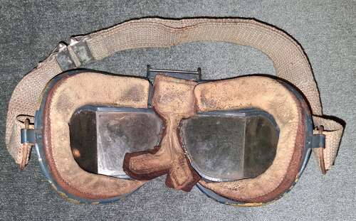 WWII RAF MKVII flying goggles left as found