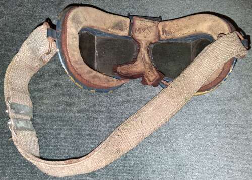 WWII RAF MKVII flying goggles left as found